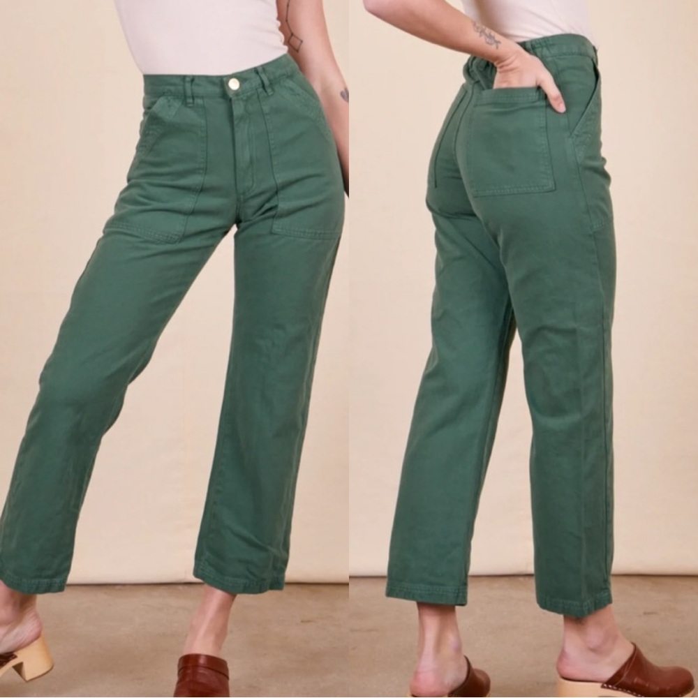 Big Bud Press Work Pants Straight Leg Dark Emerald Green Extra Small